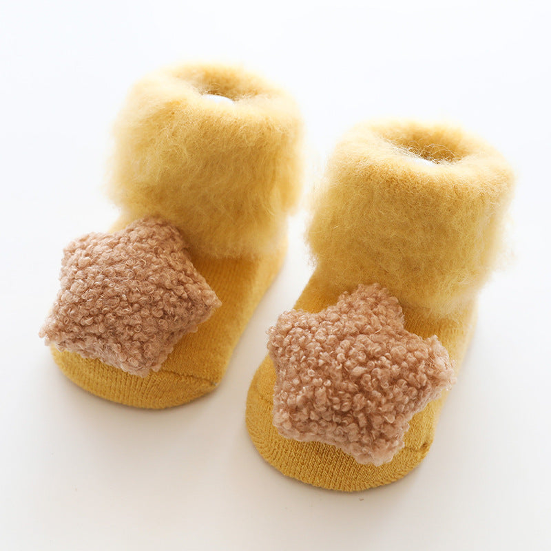 Cozy Fleece-Lined Non-Slip Socks for Kids - Warm Winter Slipper Socks