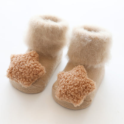 Cozy Fleece-Lined Non-Slip Socks for Kids - Warm Winter Slipper Socks