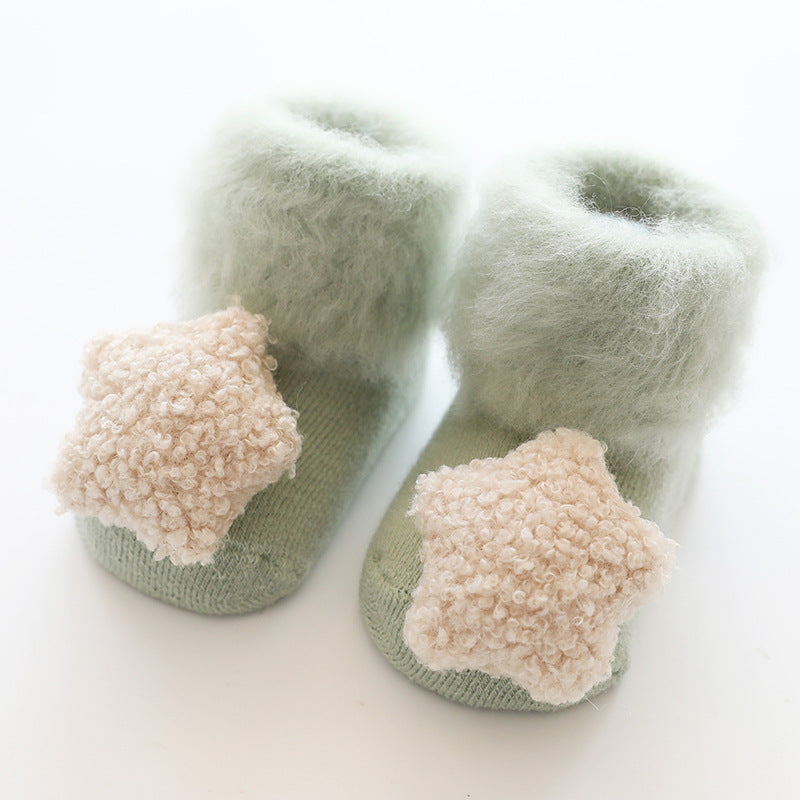 Cozy Fleece-Lined Non-Slip Socks for Kids - Warm Winter Slipper Socks