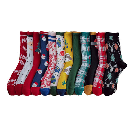Holiday Fashion Socks - Festive Crew Socks for Adults