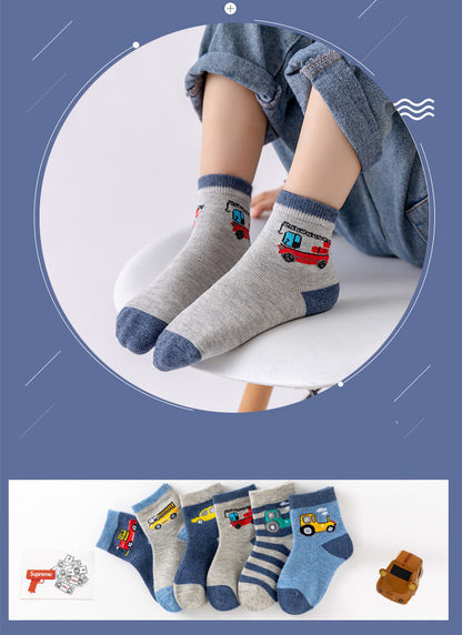 Kids Cotton Ankle Socks - Breathable No-Show Boat Socks for Boys & Girls
