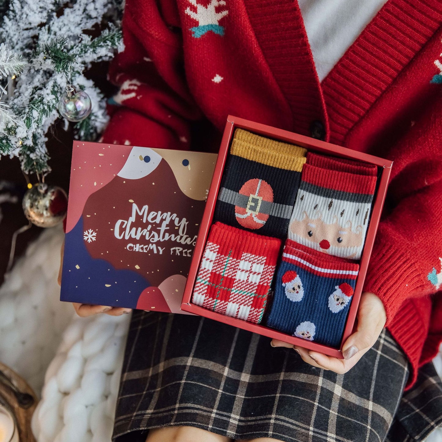 Holiday Fashion Socks - Festive Crew Socks for Adults