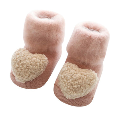 Cozy Fleece-Lined Non-Slip Socks for Kids - Warm Winter Slipper Socks
