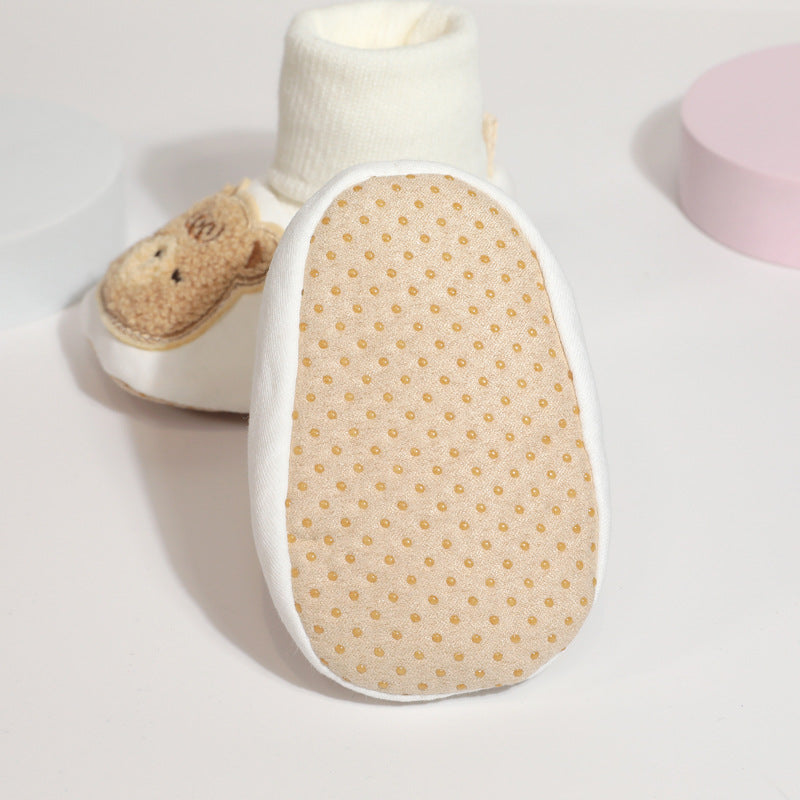 Cozy Bear Baby Socks - Soft Cotton Non-Slip Slipper Shoes
