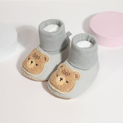 Cozy Bear Baby Socks - Soft Cotton Non-Slip Slipper Shoes
