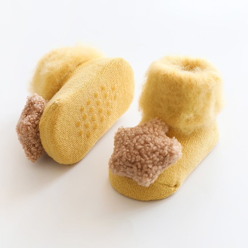 Cozy Fleece-Lined Non-Slip Socks for Kids - Warm Winter Slipper Socks