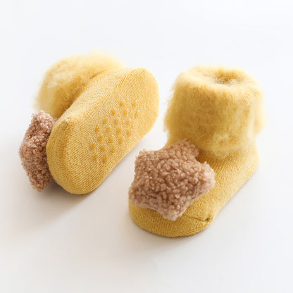 Cozy Fleece-Lined Non-Slip Socks for Kids - Warm Winter Slipper Socks
