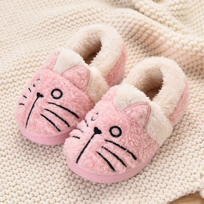 Cozy Cat Slippers for Toddlers - Warm Cotton Indoor Shoes