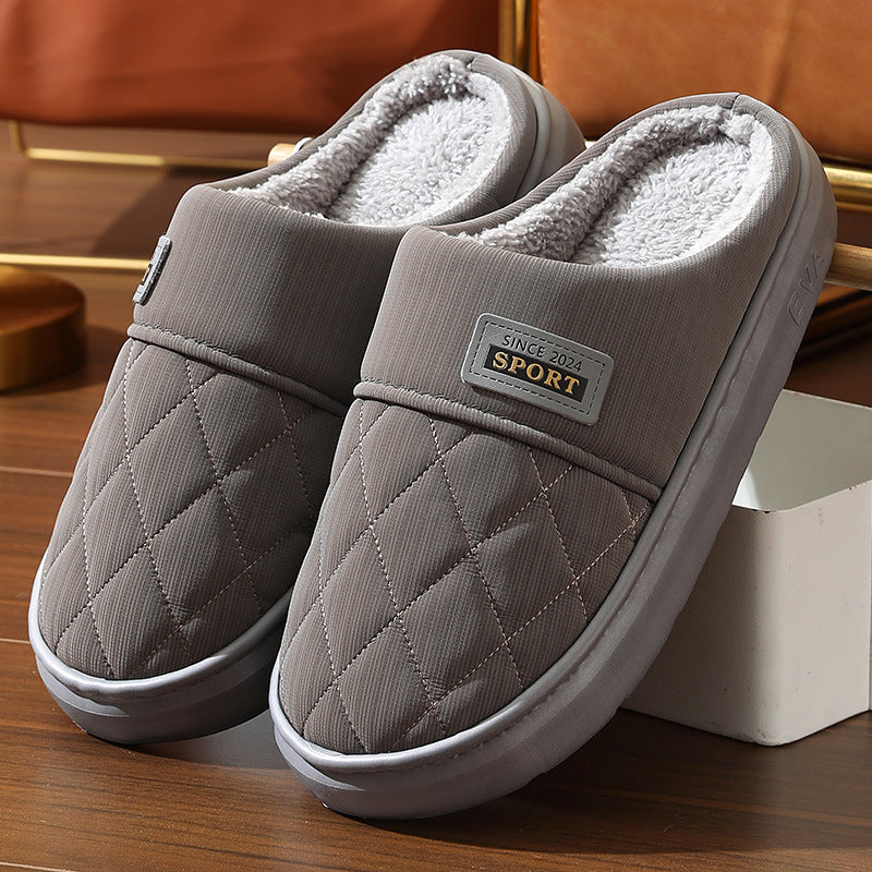 Men's Plush House Slippers - Warm Non-Slip Indoor Shoes
