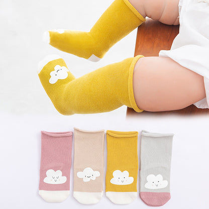 Cozy Cartoon Baby Socks - Soft Cotton Non-Slip Socks (4-Pack)