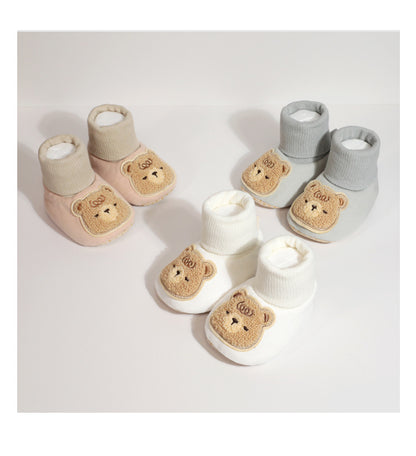 Cozy Bear Baby Socks - Soft Cotton Non-Slip Slipper Shoes