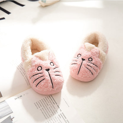 Cozy Cat Slippers for Toddlers - Warm Cotton Indoor Shoes