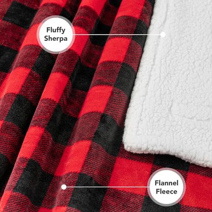 Dog Blanket for Medium Large Dogs, Pet Bed Blanket Cat Puppy Kitten, Fleece Furniture Couch Cover Protector Sofa Car, Soft Sherpa Dog Throw Plush Reversible Washable, 40X60 Checker Red