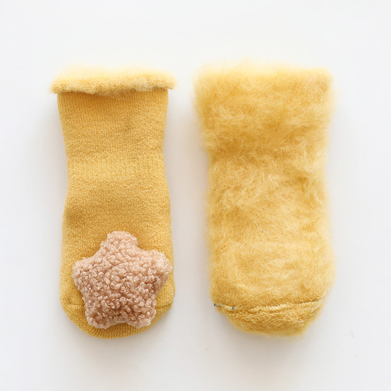 Cozy Fleece-Lined Non-Slip Socks for Kids - Warm Winter Slipper Socks