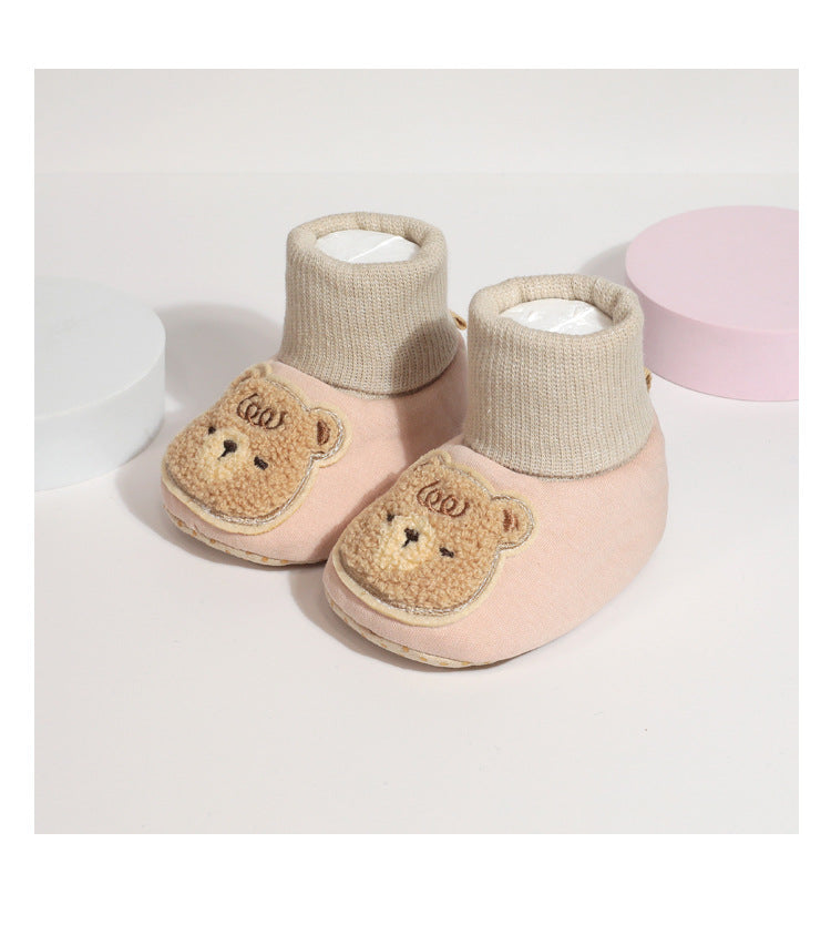 Cozy Bear Baby Socks - Soft Cotton Non-Slip Slipper Shoes