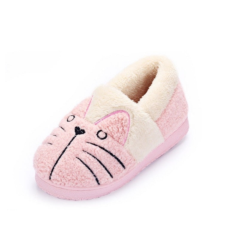 Cozy Cat Slippers for Toddlers - Warm Cotton Indoor Shoes