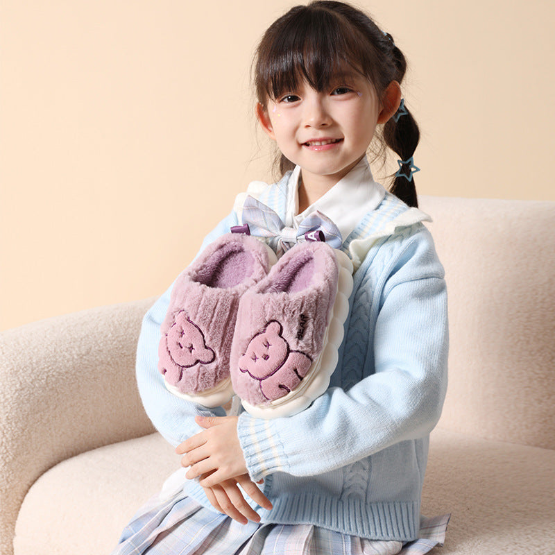 Kids' Cozy Cotton Slippers - Warm Non-Slip Indoor Shoes