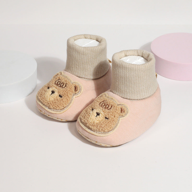 Cozy Bear Baby Socks - Soft Cotton Non-Slip Slipper Shoes