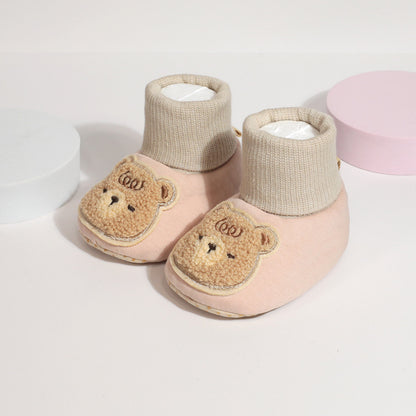 Cozy Bear Baby Socks - Soft Cotton Non-Slip Slipper Shoes