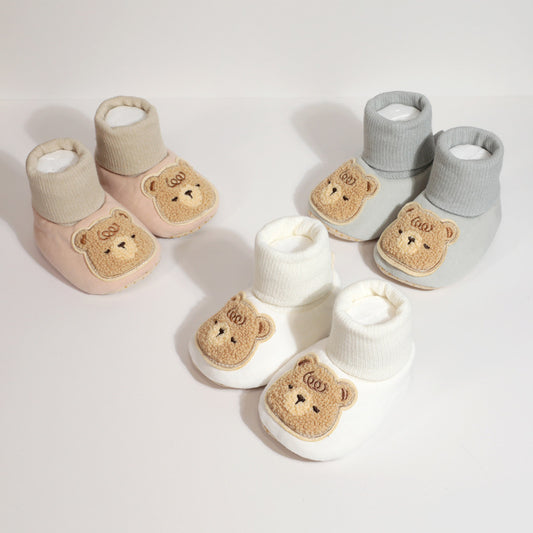 Cozy Bear Baby Socks - Soft Cotton Non-Slip Slipper Shoes